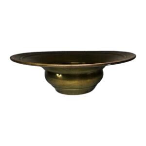 Large Vintage Brass Bowl Patina Centerpiece Oversized MCM Decor